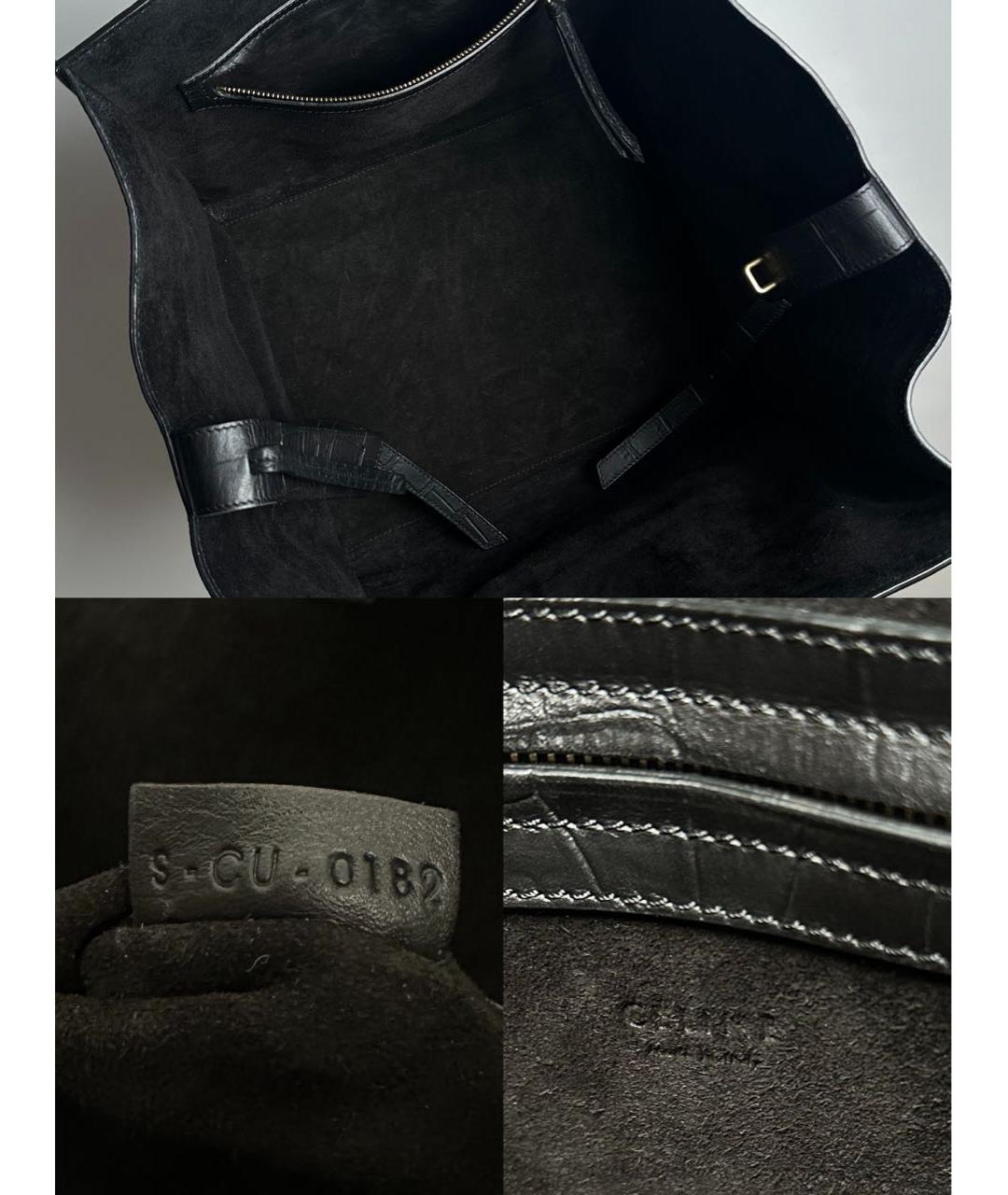 CELINE Черная кожаная сумка с короткими ручками, фото 8