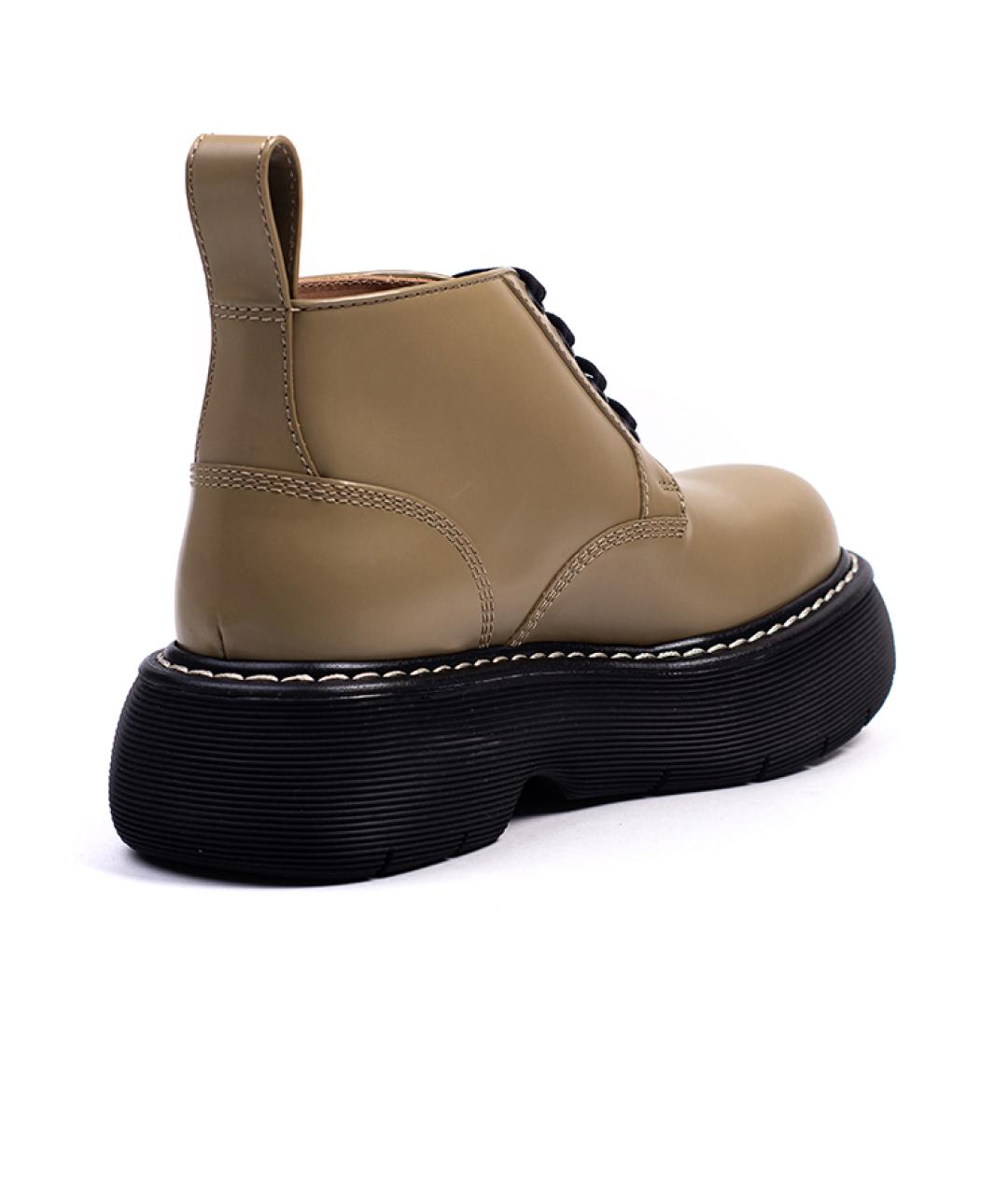 BOTTEGA VENETA Хаки кожаные ботинки, фото 3