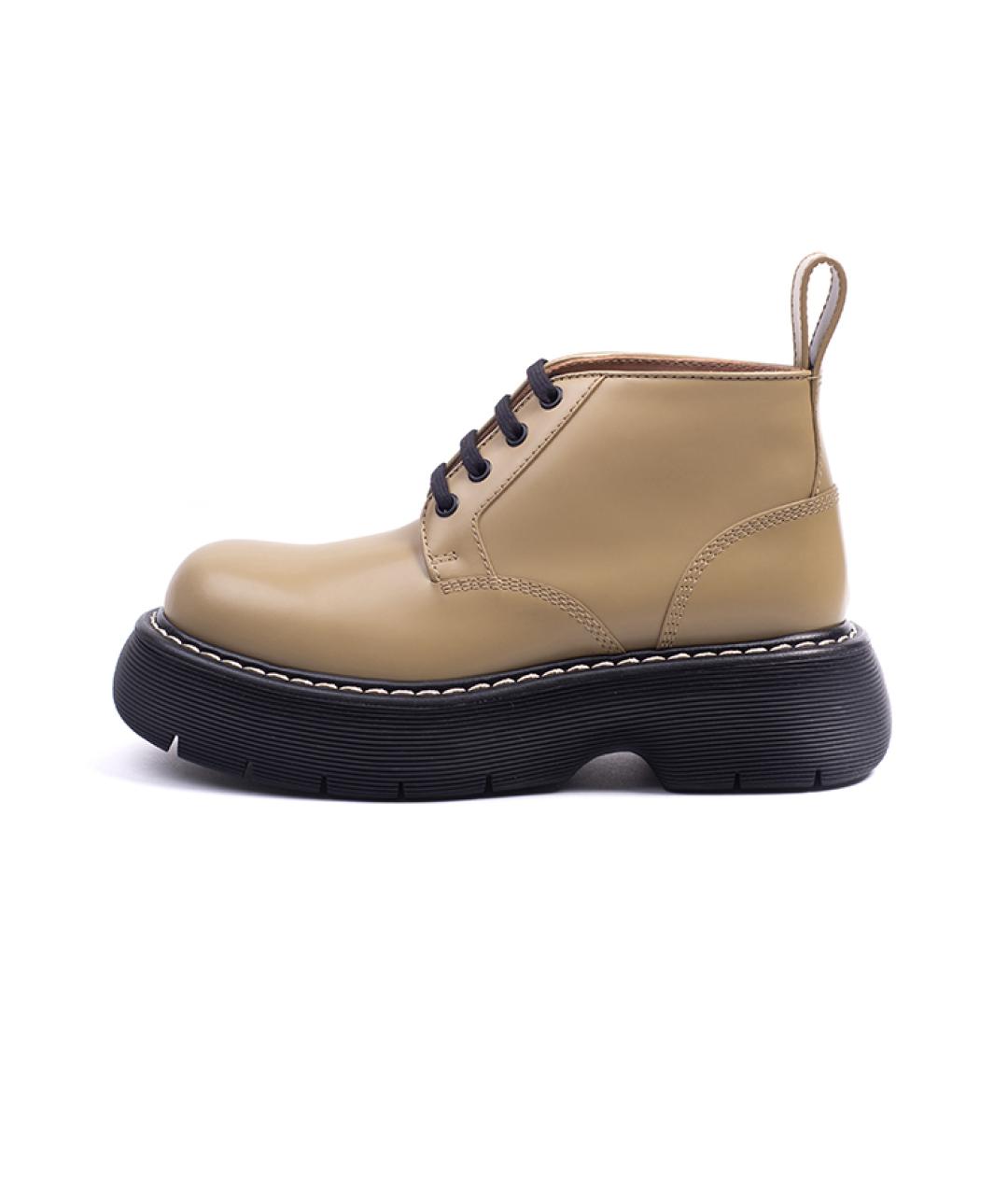 BOTTEGA VENETA Хаки кожаные ботинки, фото 5