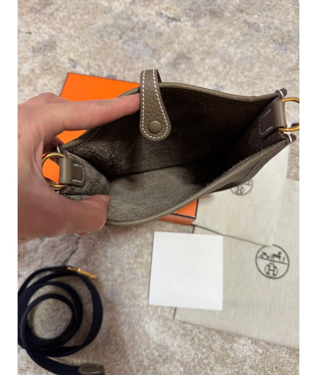 HERMES Коричневая кожаная сумка через плечо, фото 4
