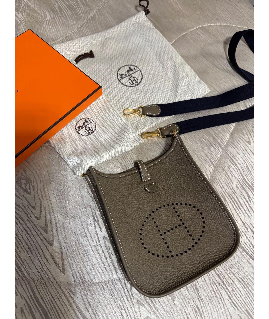 HERMES Коричневая кожаная сумка через плечо, фото 5