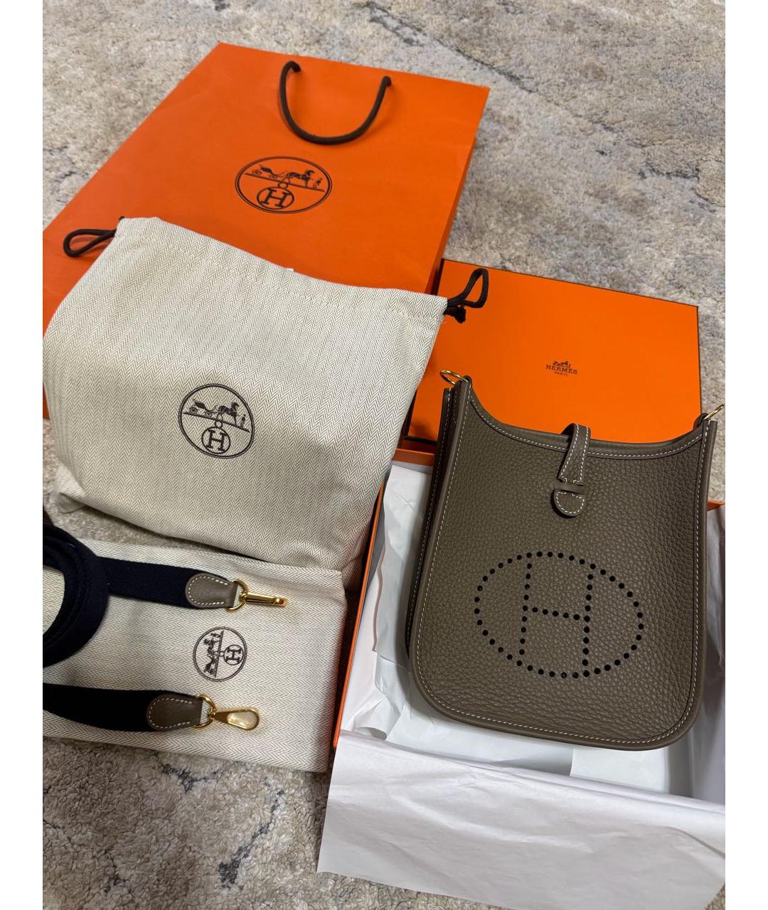 HERMES Коричневая кожаная сумка через плечо, фото 3