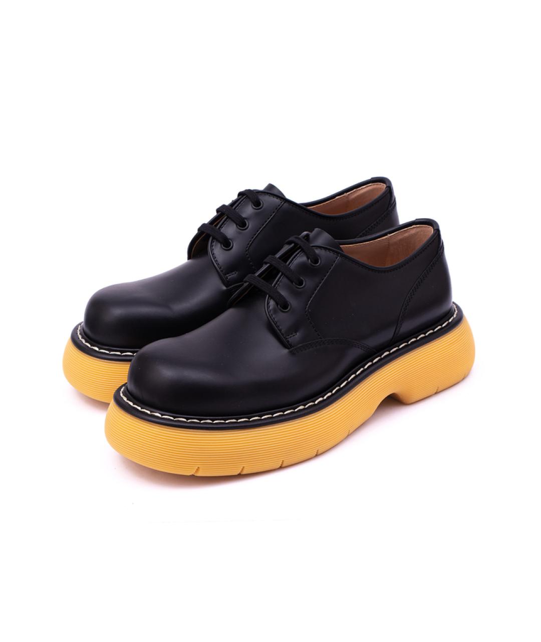 BOTTEGA VENETA Черные кожаные низкие ботинки, фото 2