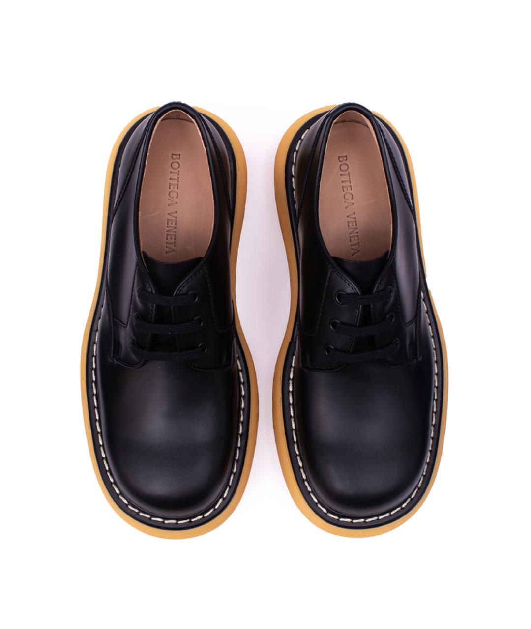 BOTTEGA VENETA Черные кожаные низкие ботинки, фото 3