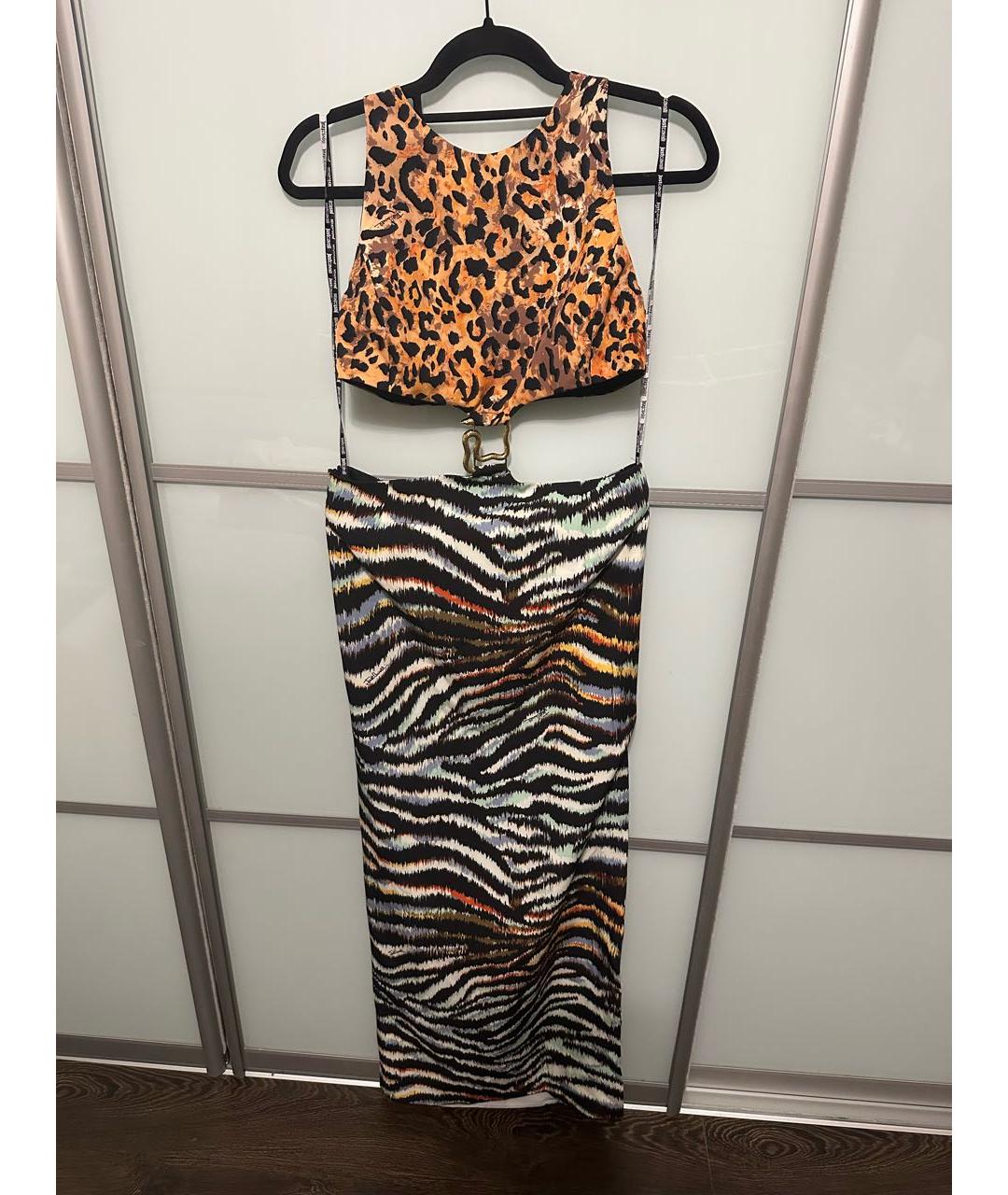 JUST CAVALLI Мульти полиэстеровое вечернее платье, фото 6