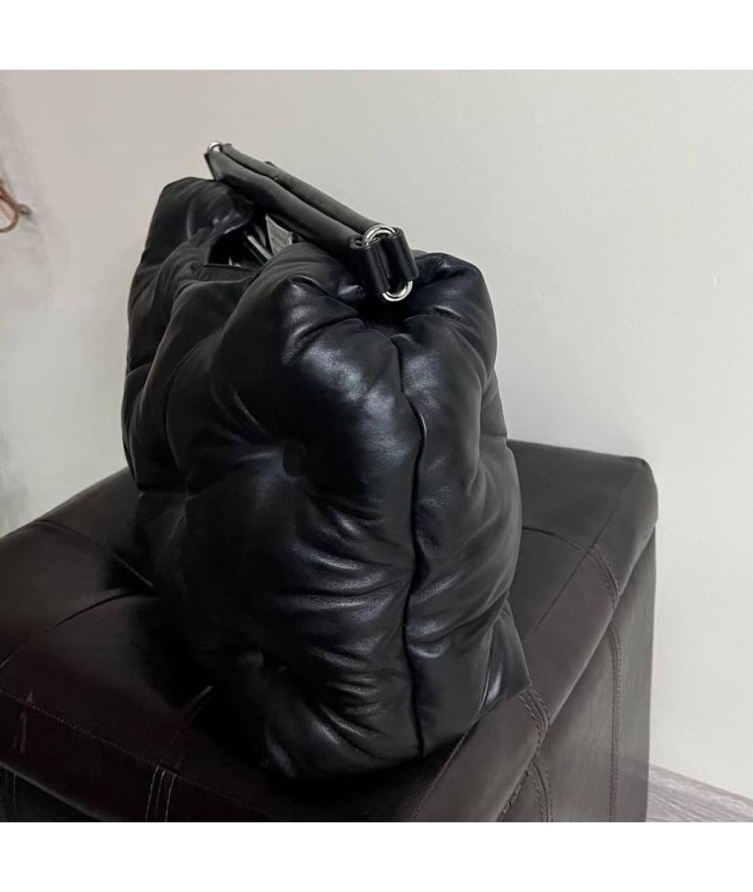 MAISON MARGIELA Черная кожаная сумка с короткими ручками, фото 2