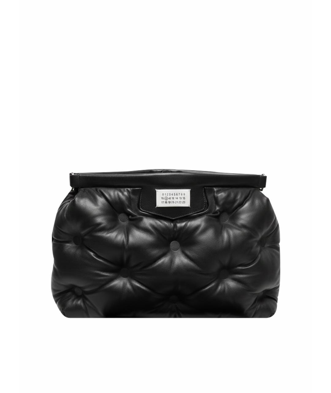 MAISON MARGIELA Черная кожаная сумка с короткими ручками, фото 1