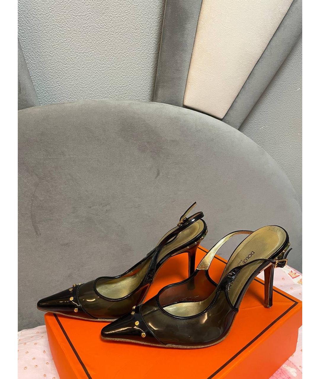 DOLCE&GABBANA Черные резиновые туфли, фото 9