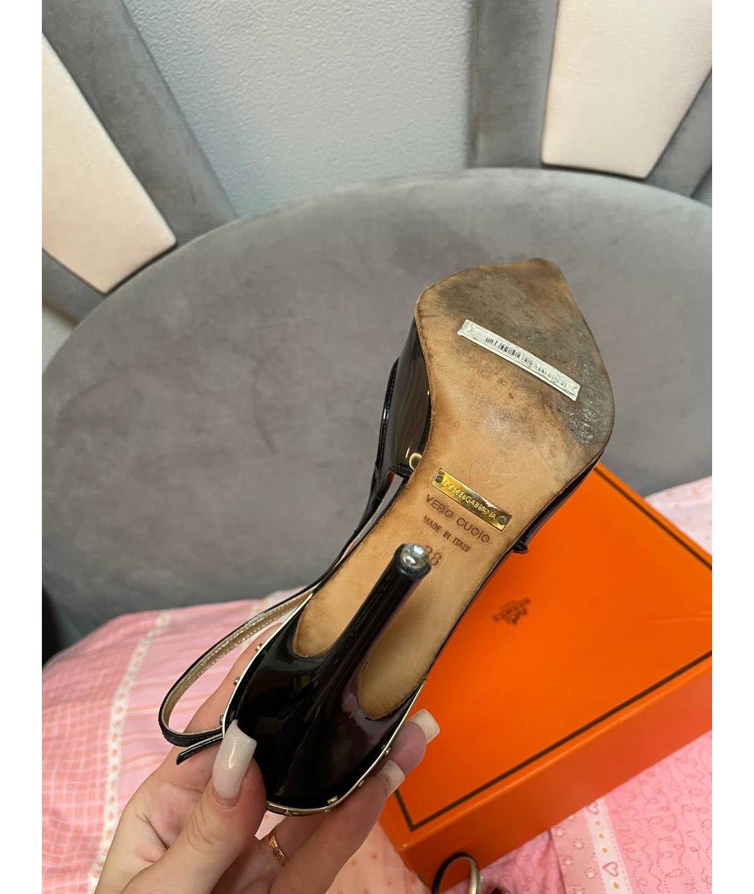 DOLCE&GABBANA Черные резиновые туфли, фото 4