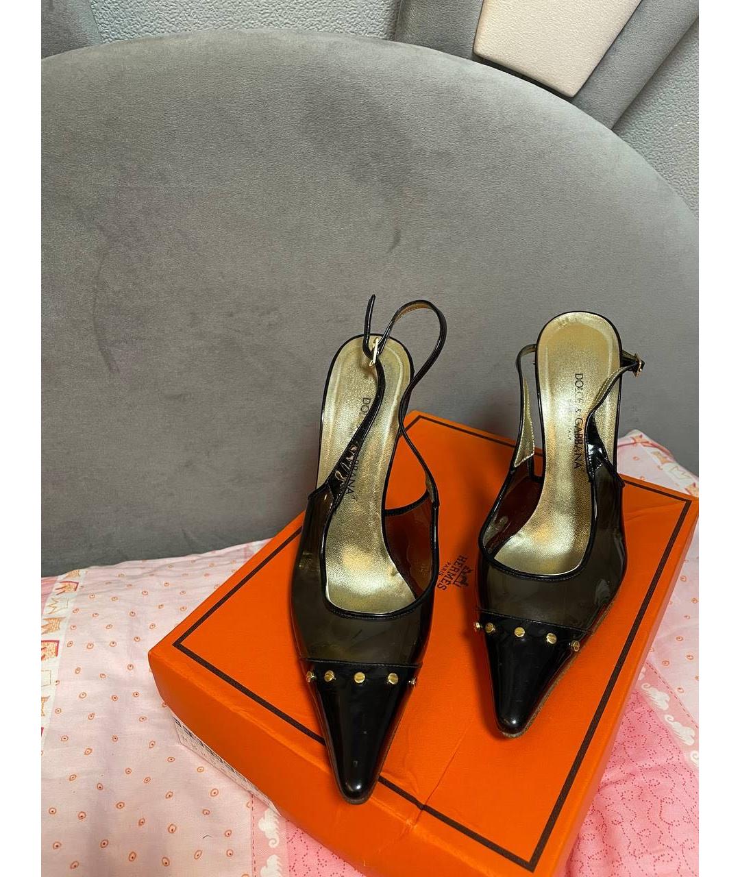 DOLCE&GABBANA Черные резиновые туфли, фото 2