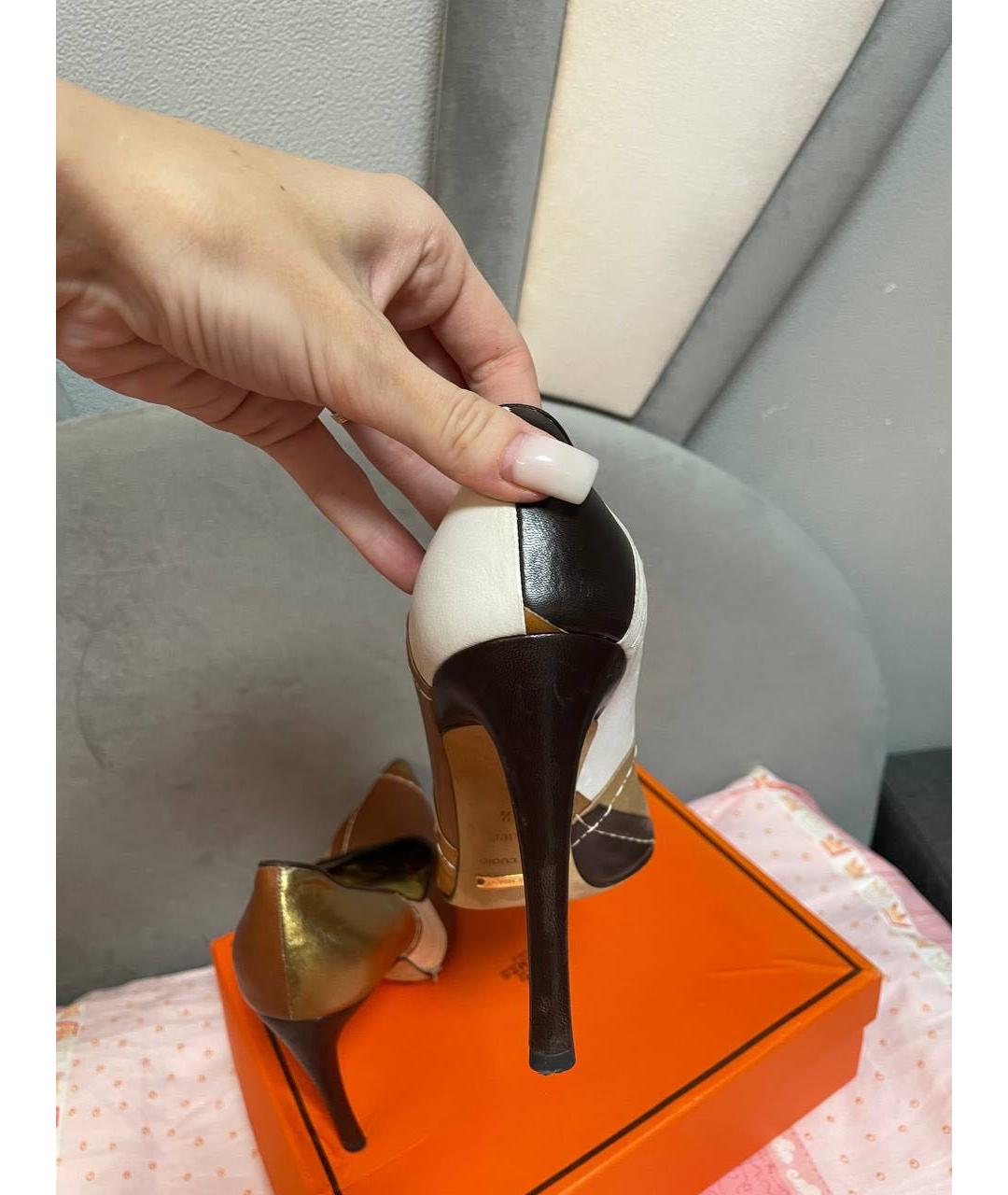 DOLCE&GABBANA Коричневые кожаные туфли, фото 5