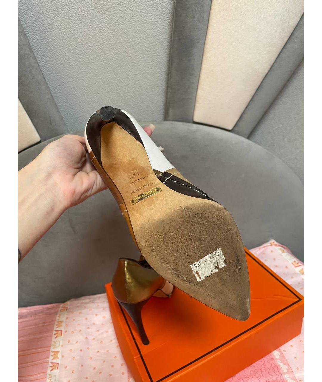 DOLCE&GABBANA Коричневые кожаные туфли, фото 6