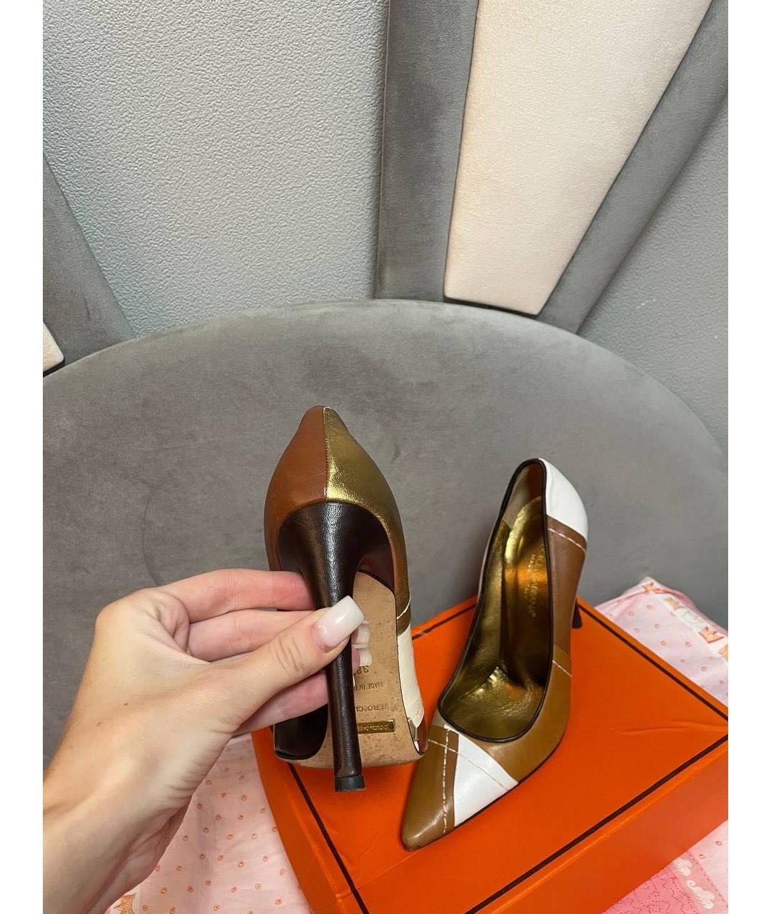 DOLCE&GABBANA Коричневые кожаные туфли, фото 8