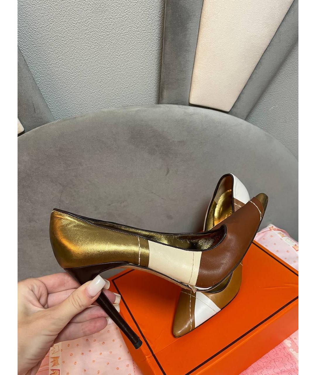 DOLCE&GABBANA Коричневые кожаные туфли, фото 2