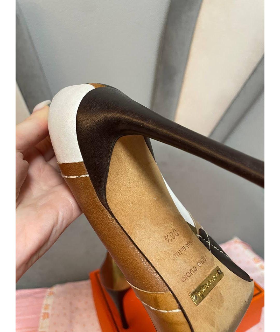 DOLCE&GABBANA Коричневые кожаные туфли, фото 7