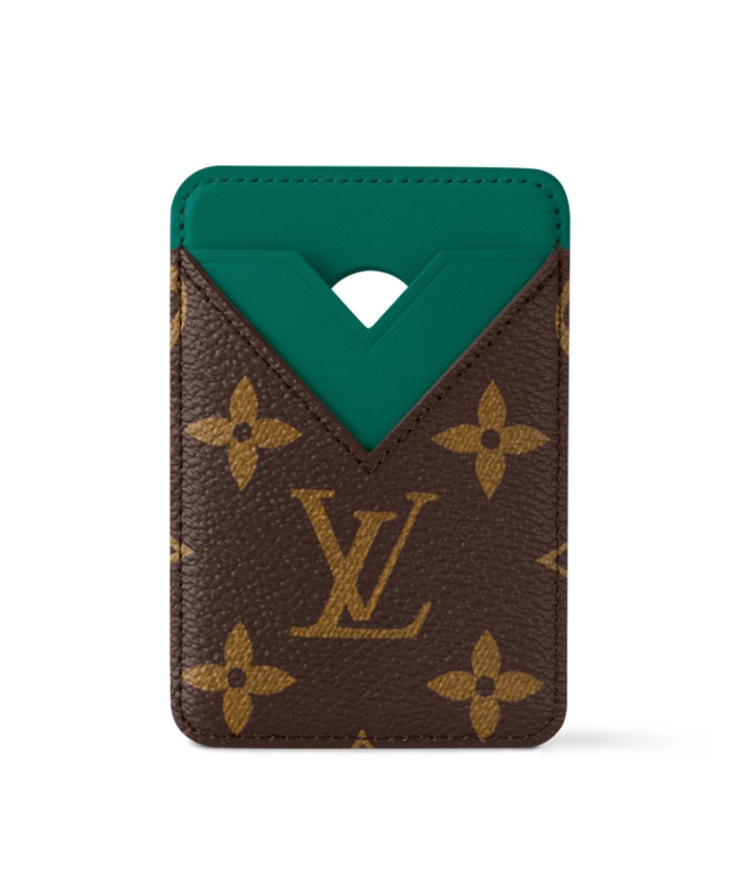 LOUIS VUITTON Коричневый кожаный кардхолдер, фото 1