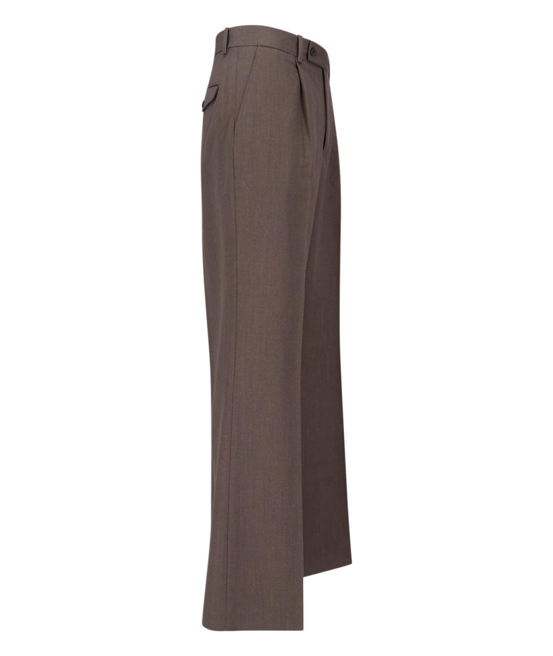 TONYWACK Коричневые шерстяные классические брюки, фото 3