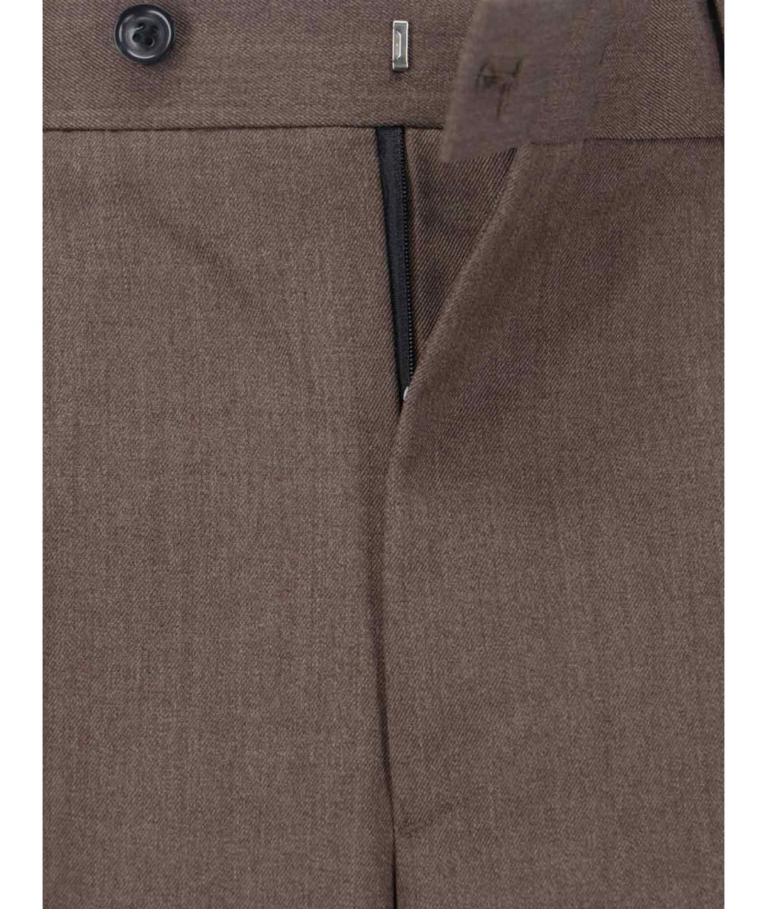 TONYWACK Коричневые шерстяные классические брюки, фото 5