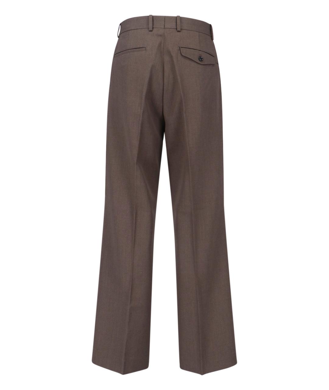 TONYWACK Коричневые шерстяные классические брюки, фото 2