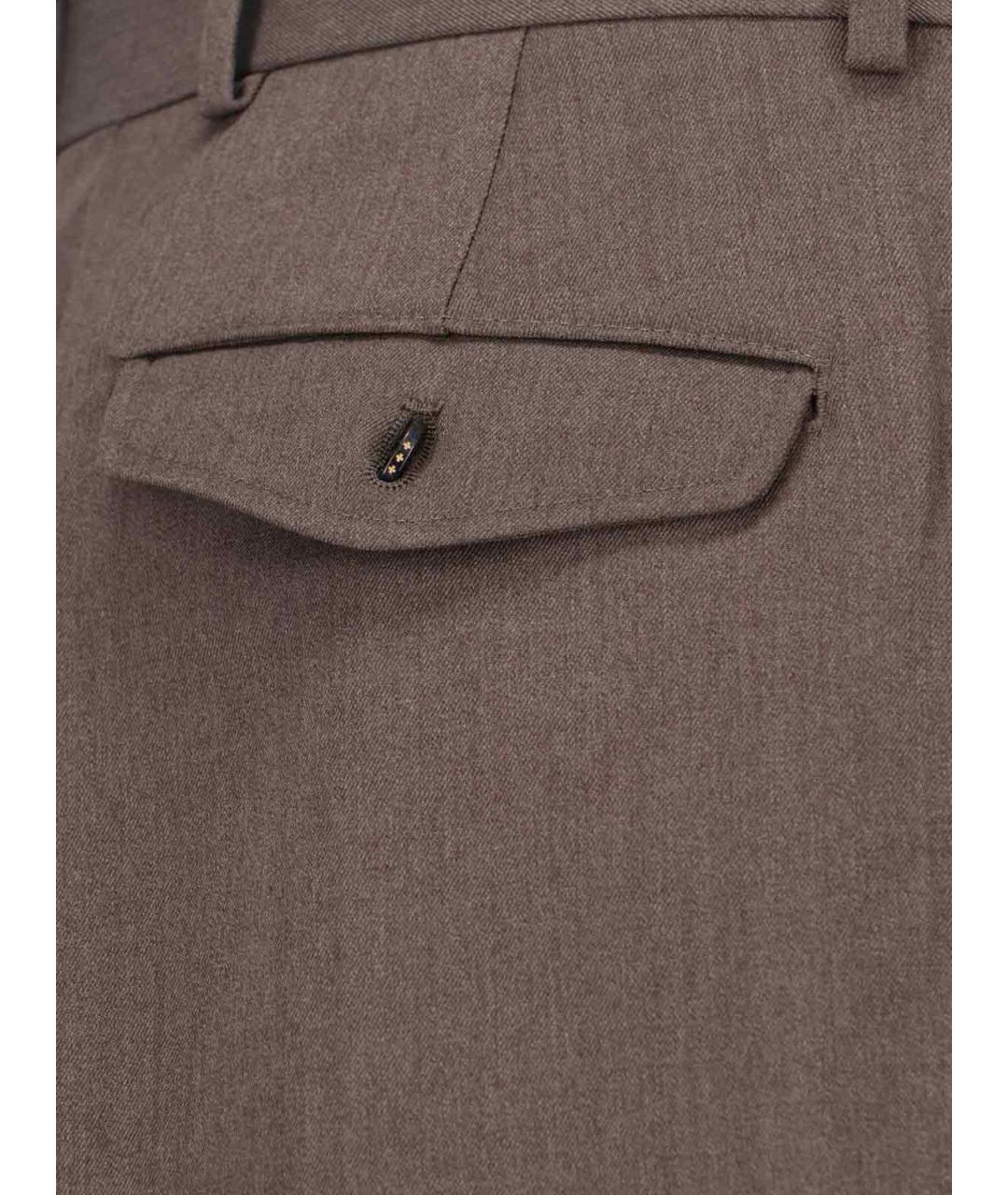 TONYWACK Коричневые шерстяные классические брюки, фото 4