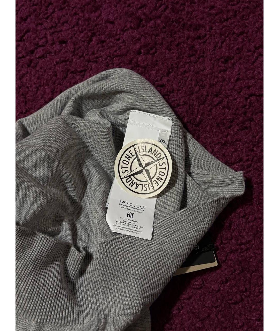 STONE ISLAND Серый хлопковый джемпер / свитер, фото 3