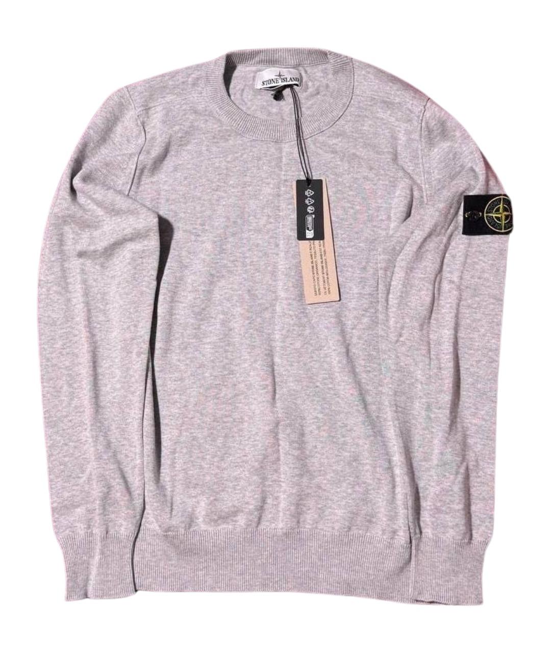 STONE ISLAND Серый хлопковый джемпер / свитер, фото 1