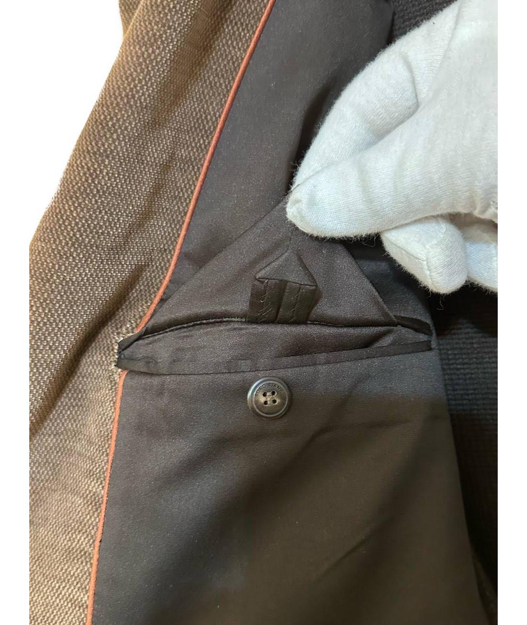 LORO PIANA Коричневый велюровый пиджак, фото 6