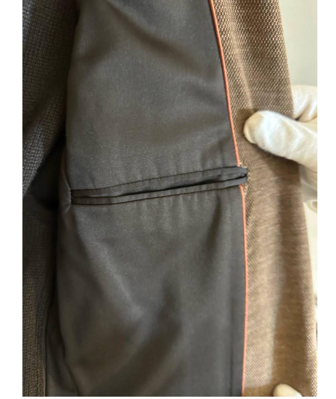 LORO PIANA Коричневый велюровый пиджак, фото 5