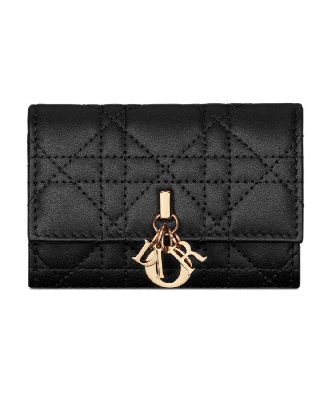 CHRISTIAN DIOR Черный кожаный кошелек, фото 1