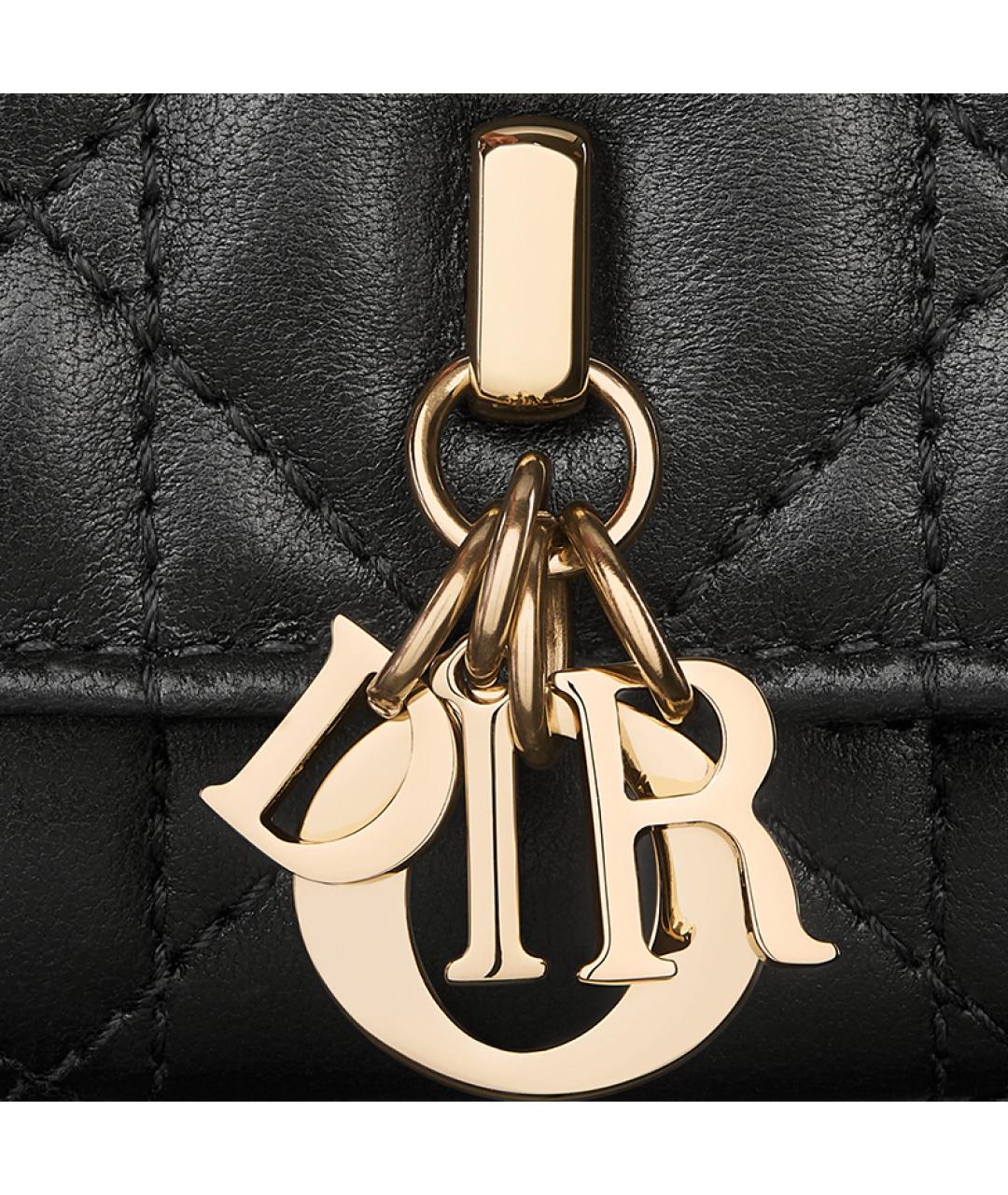 CHRISTIAN DIOR Черный кожаный кошелек, фото 5