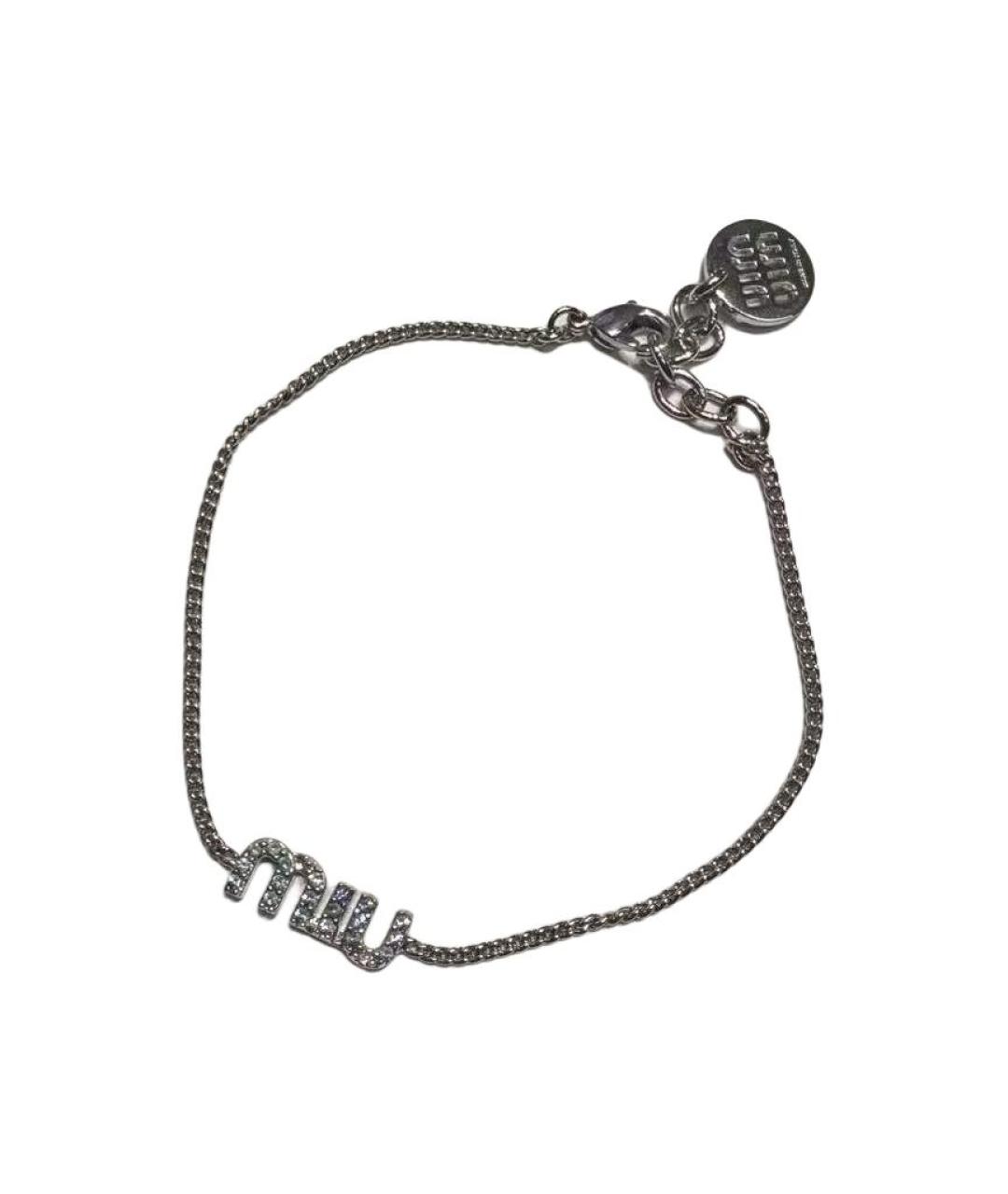 MIU MIU Серебрянный металлический браслет, фото 1