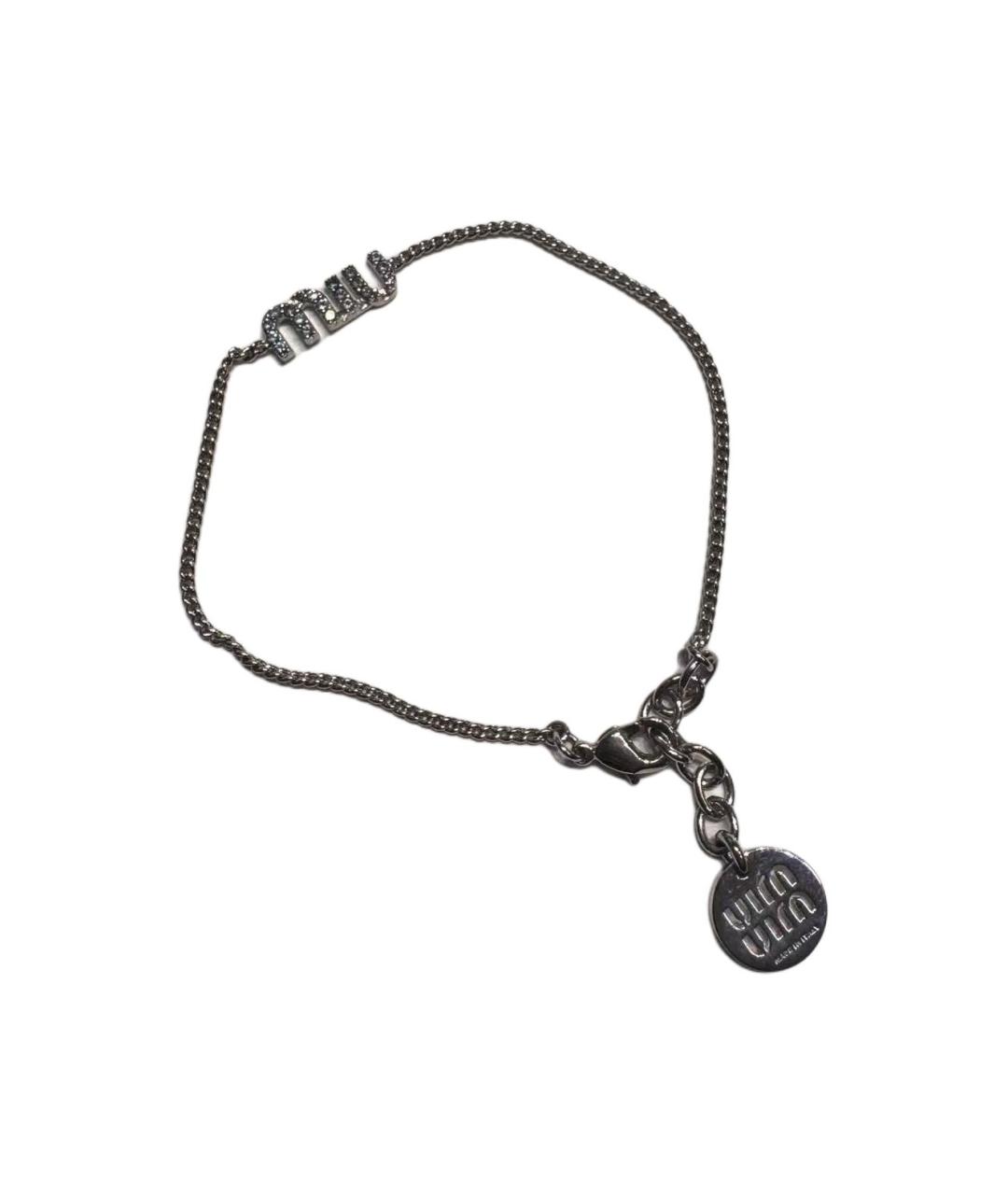 MIU MIU Серебрянный металлический браслет, фото 2