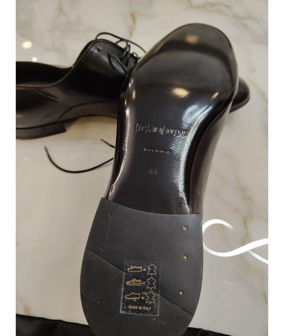 SAINT LAURENT Черные кожаные туфли, фото 5