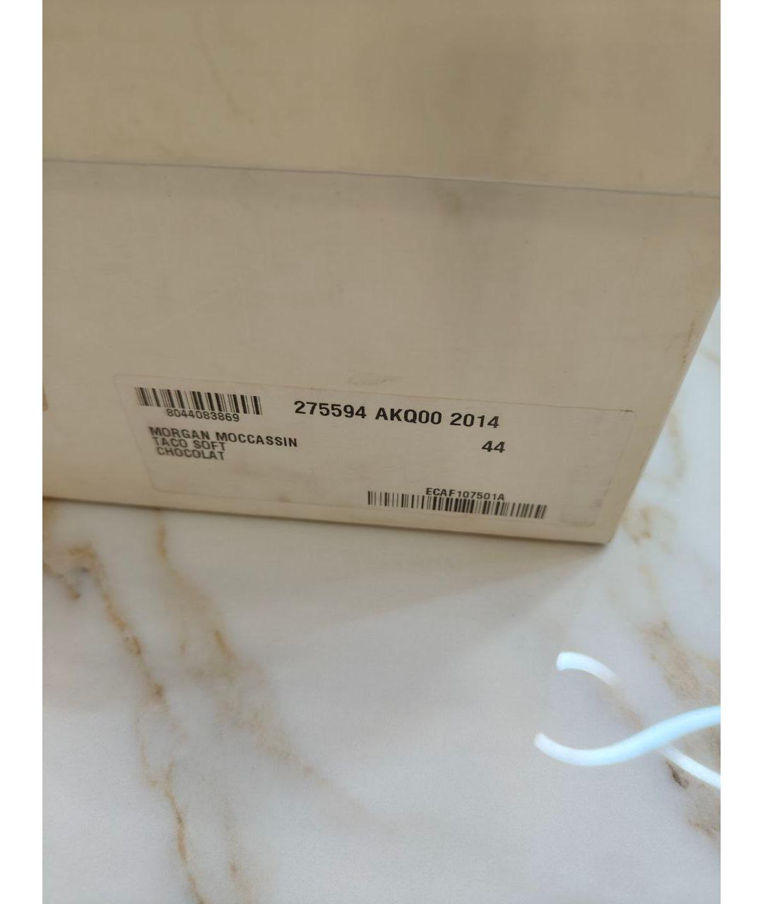 SAINT LAURENT Коричневые кожаные мокасины, фото 4