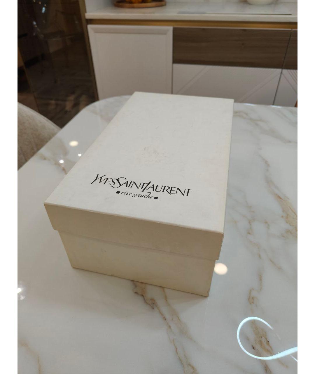 SAINT LAURENT Коричневые кожаные мокасины, фото 6