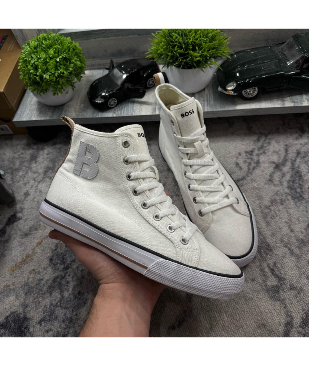 HUGO BOSS Белые текстильные кеды, фото 2