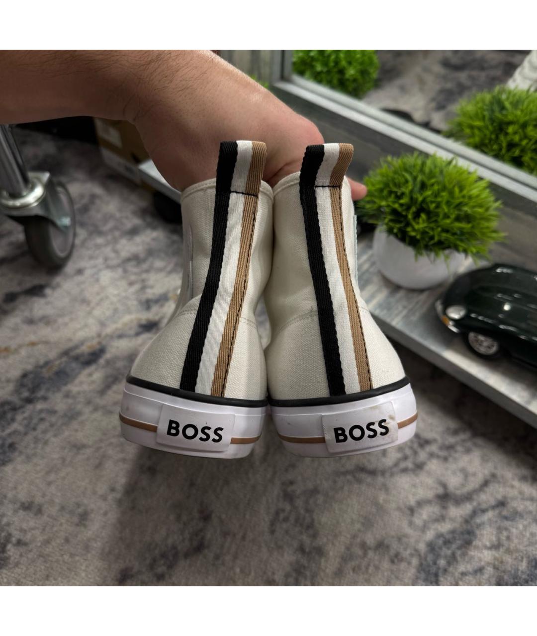 HUGO BOSS Белые текстильные кеды, фото 5