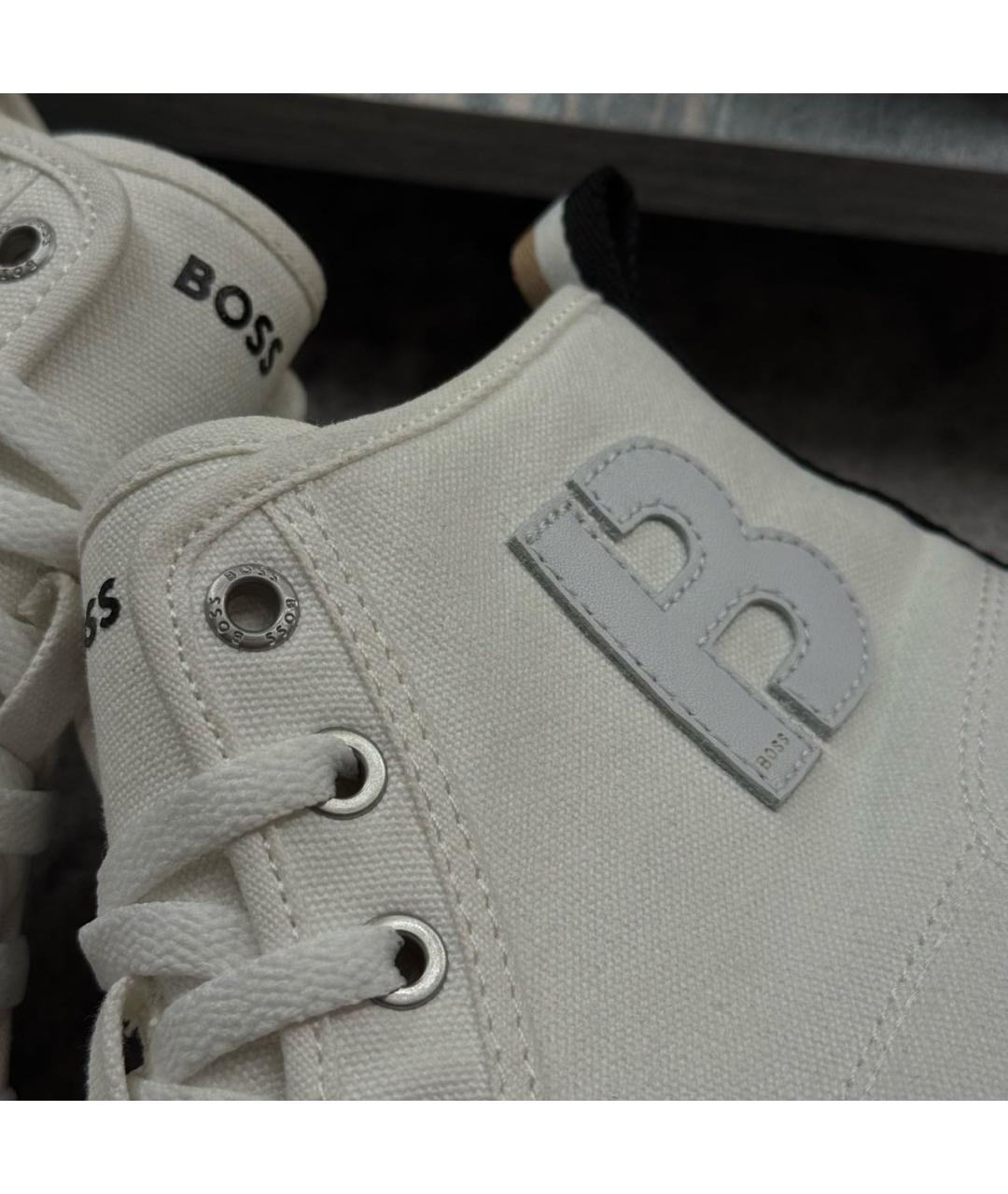 HUGO BOSS Белые текстильные кеды, фото 4