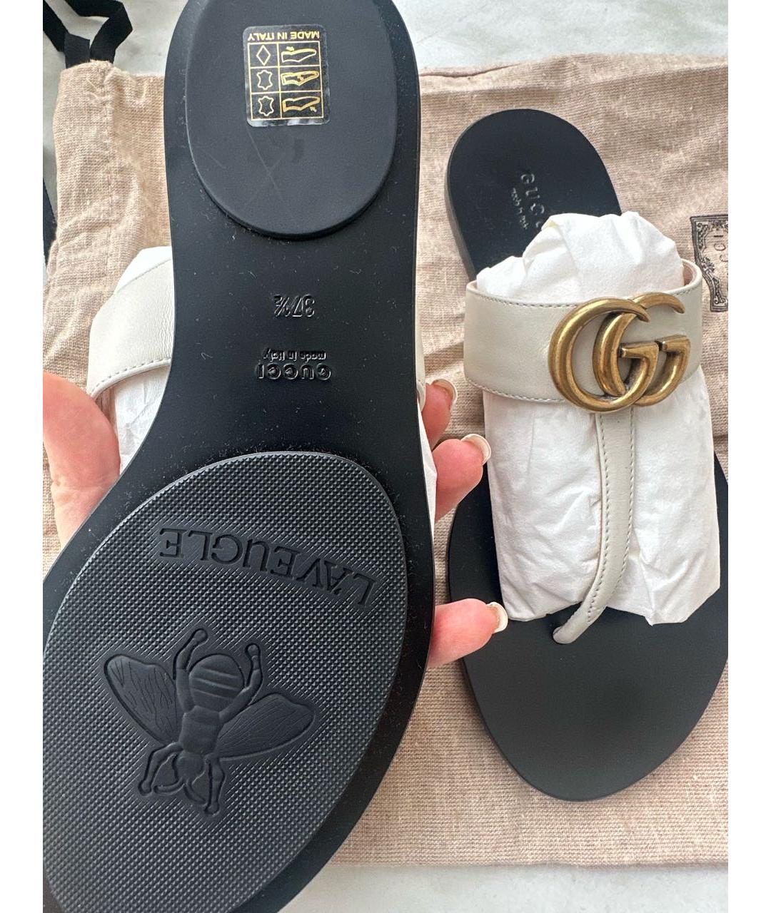 GUCCI Бежевые сандалии, фото 3