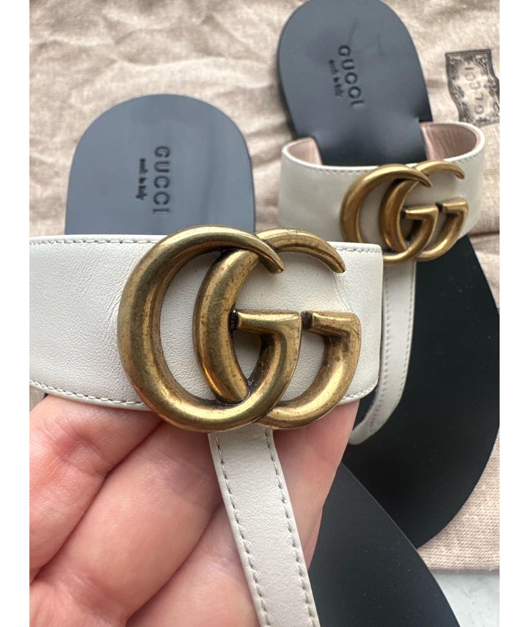 GUCCI Бежевые сандалии, фото 4