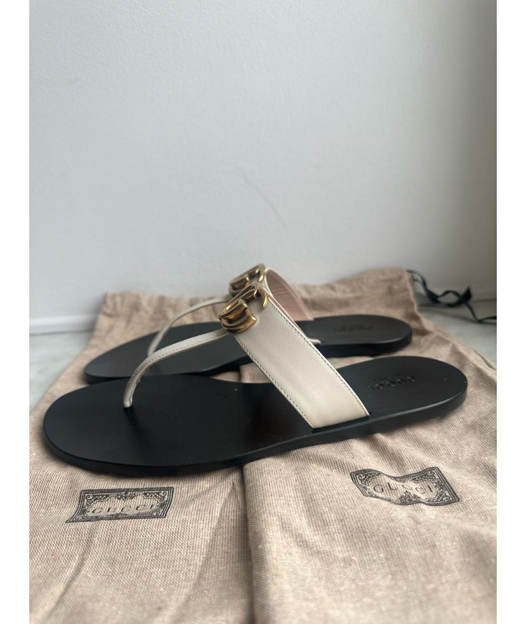 GUCCI Бежевые сандалии, фото 5