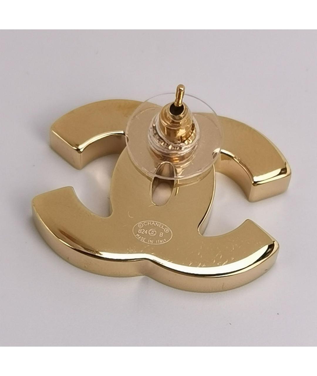CHANEL Золотые металлические серьги, фото 3
