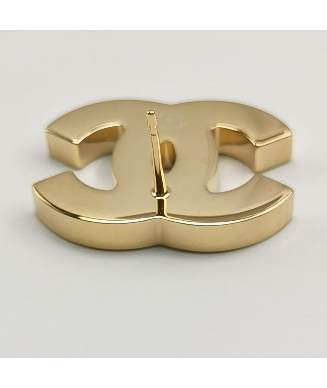 CHANEL Золотые металлические серьги, фото 6