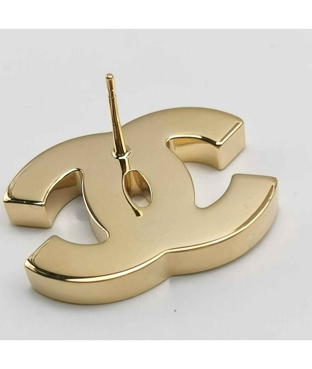 CHANEL Золотые металлические серьги, фото 5