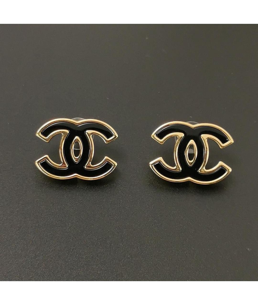 CHANEL Золотые металлические серьги, фото 4