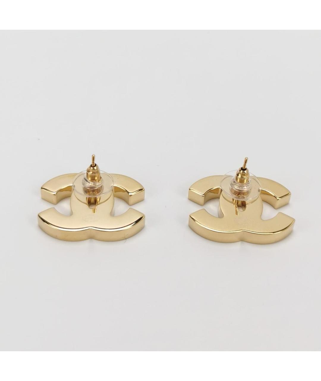 CHANEL Золотые металлические серьги, фото 2