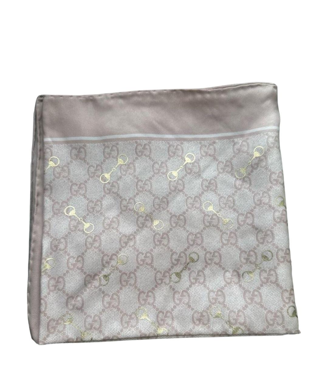 GUCCI Розовый шелковый платок, фото 1