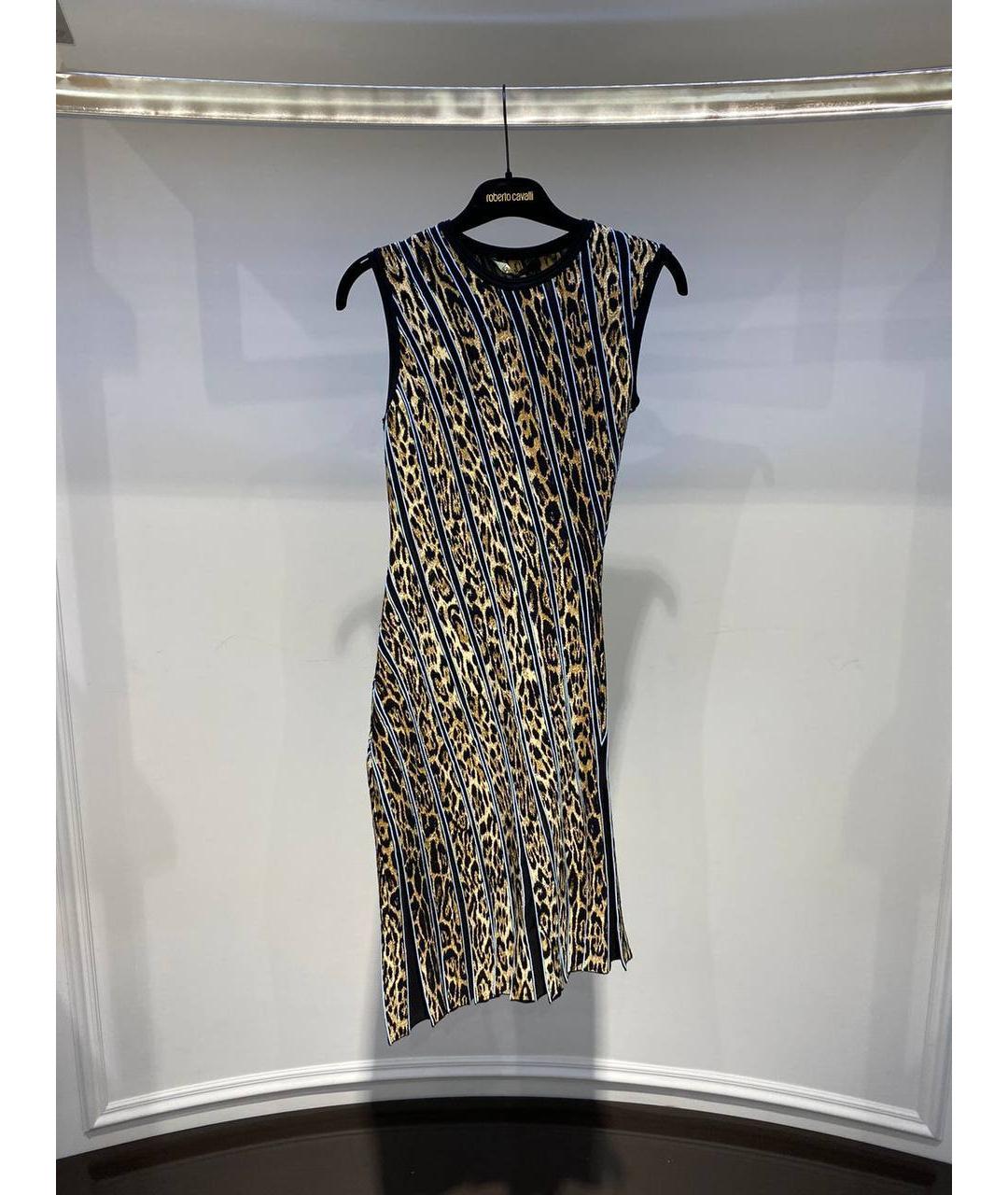 ROBERTO CAVALLI Мульти вискозное коктейльное платье, фото 4