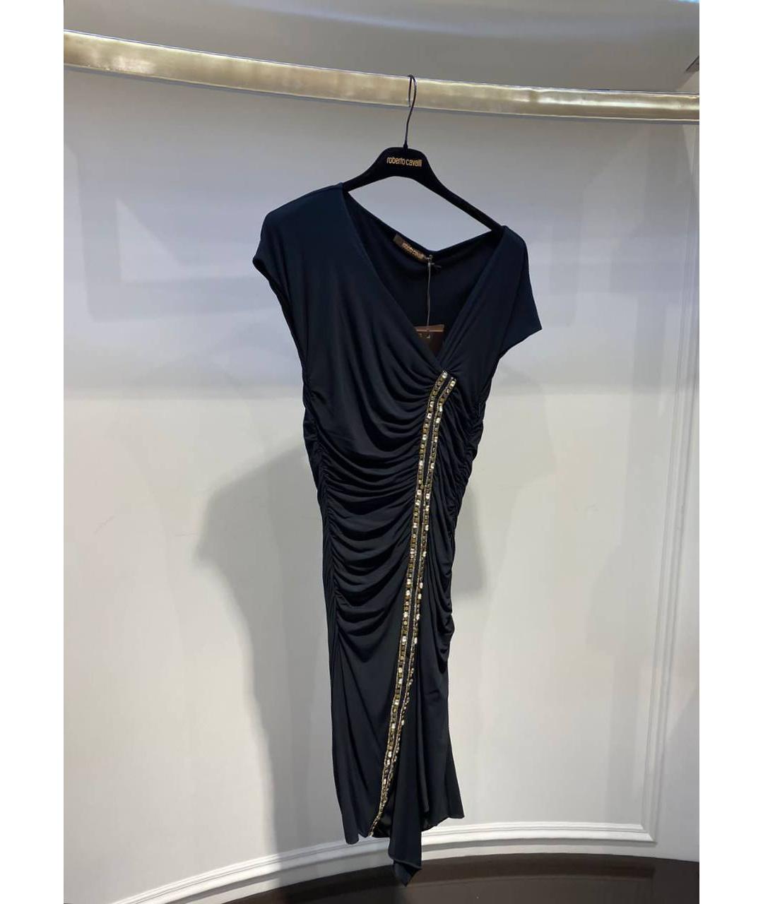 ROBERTO CAVALLI Черное вискозное коктейльное платье, фото 2