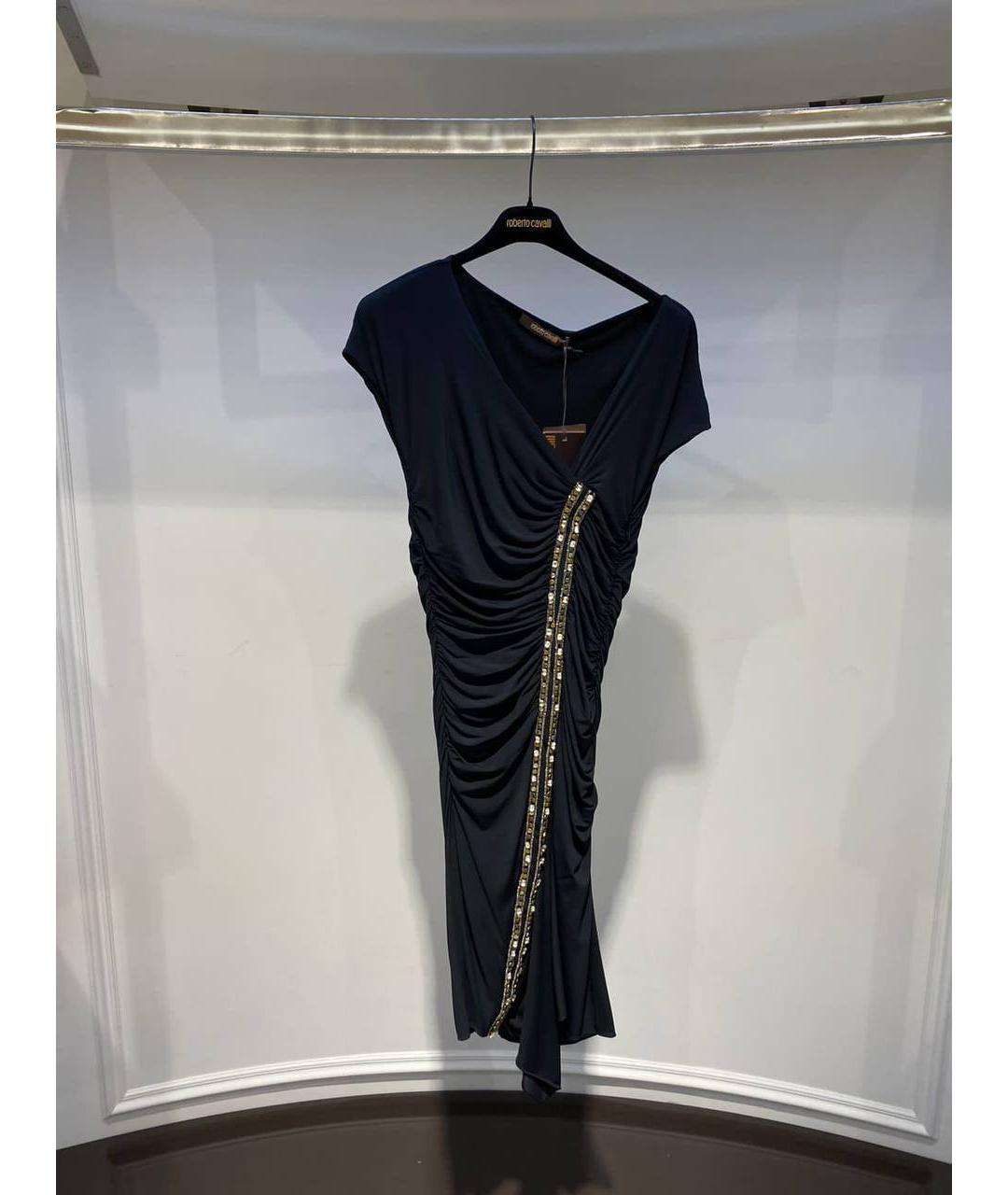 ROBERTO CAVALLI Черное вискозное коктейльное платье, фото 4